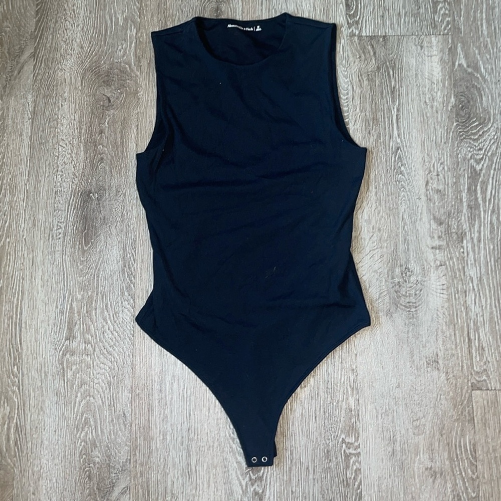 Abercrombie and Fitch Crew Shell Bodysuit - Black medium ribbed thick